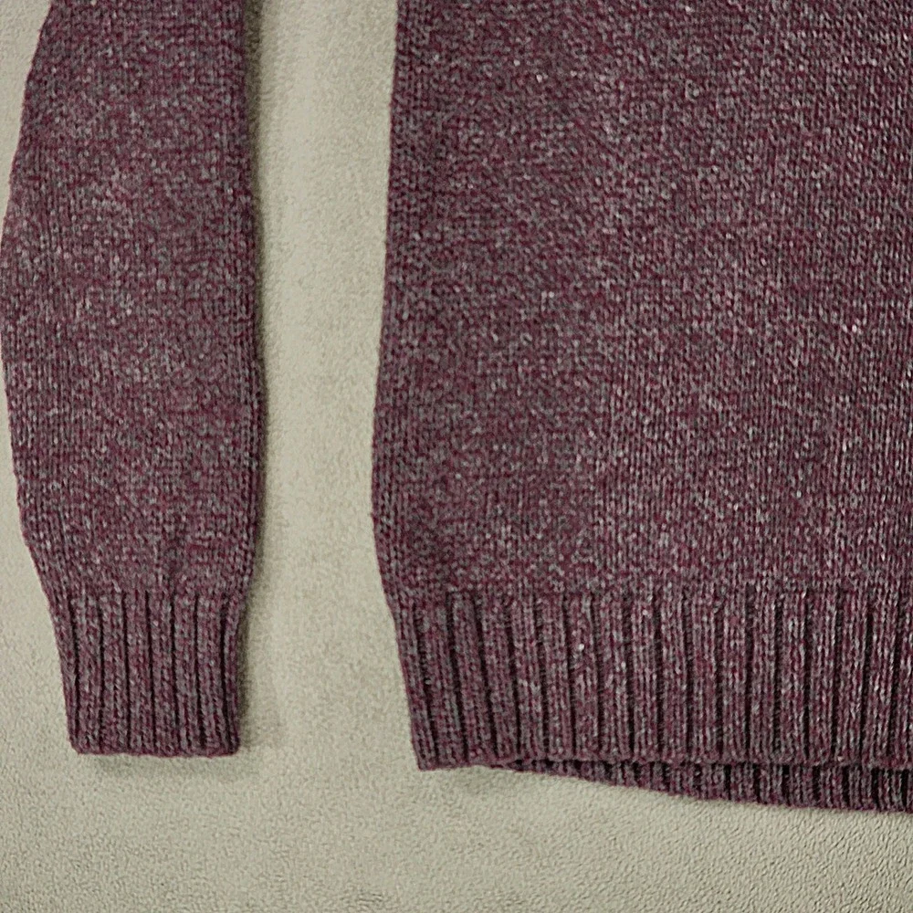 Banana Republic S Men Shawl Collar Sweater Cowl Purple‎ White Cotton Nylon Wool
